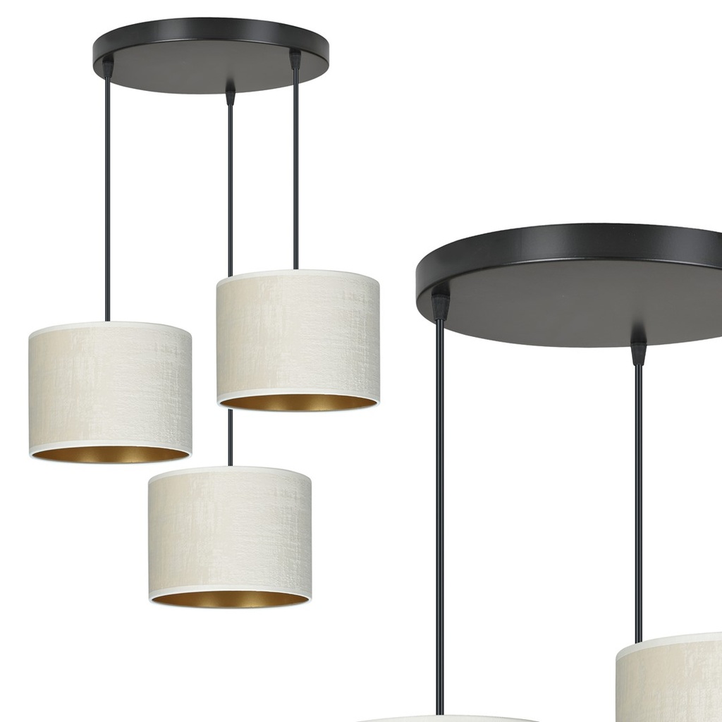 Hilde 3 Black Premium Black pendant lamp – white – photo 3