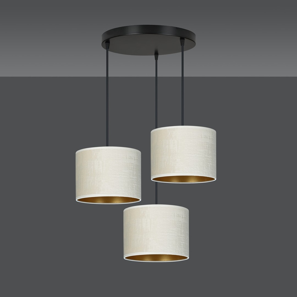 Hilde 3 Black Premium Black pendant lamp – white – photo 4