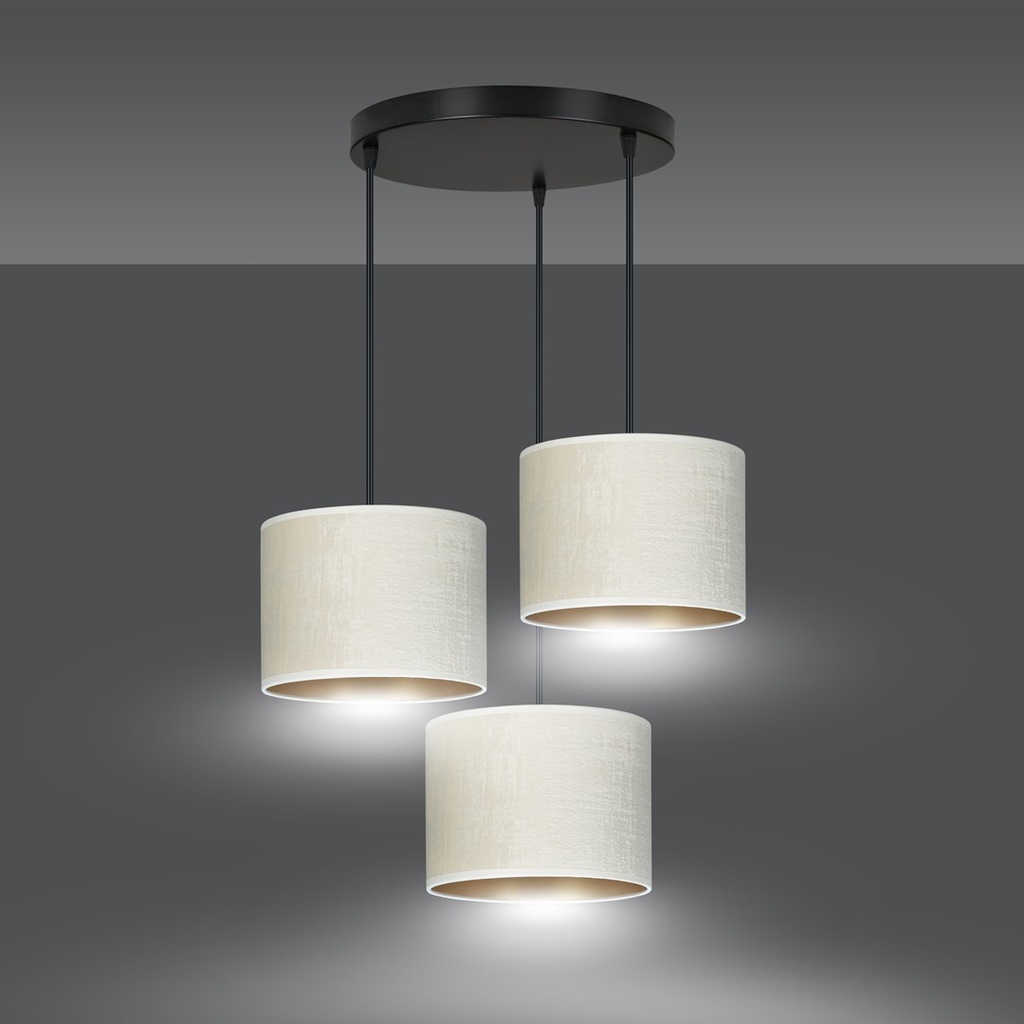 Hilde 3 Black Premium Black pendant lamp – white – photo 5