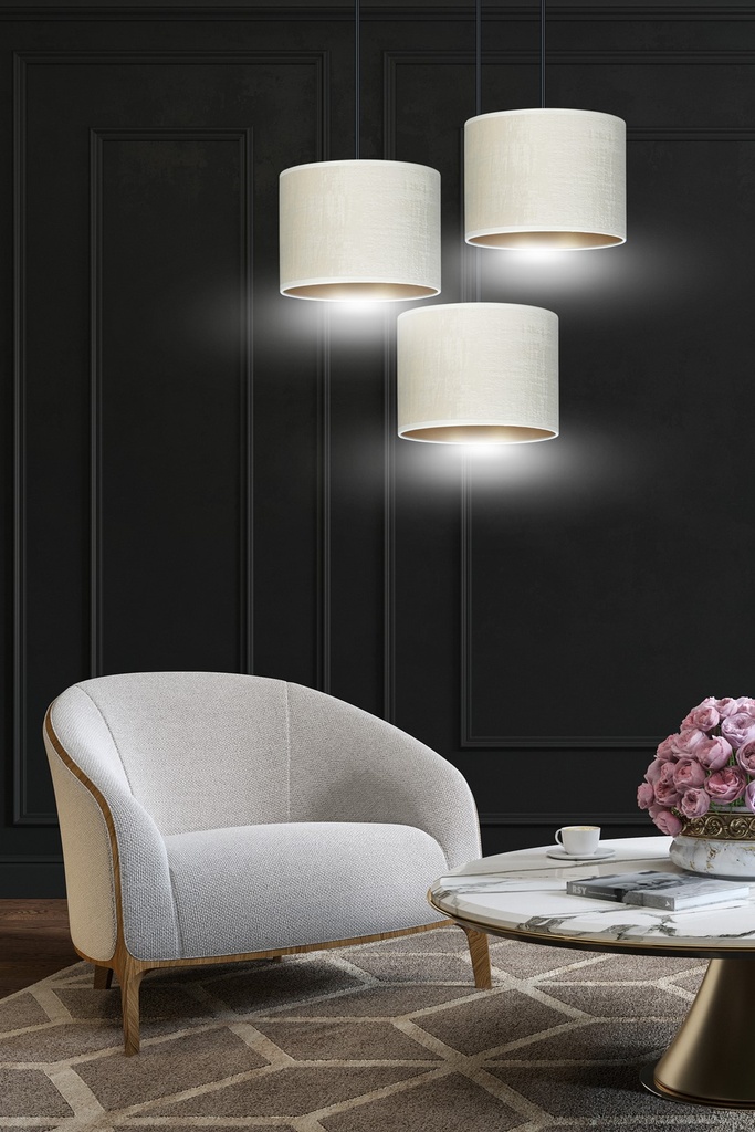 Hilde 3 Black Premium Black pendant lamp – white – photo 7