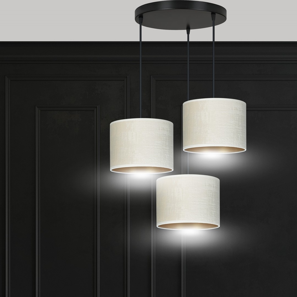 Hilde 3 Black Premium Black pendant lamp – white – photo 8