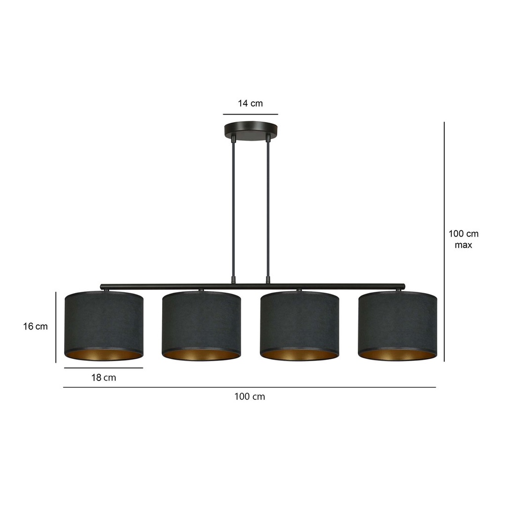 Hilde 4 pendant lamp – black – photo 6