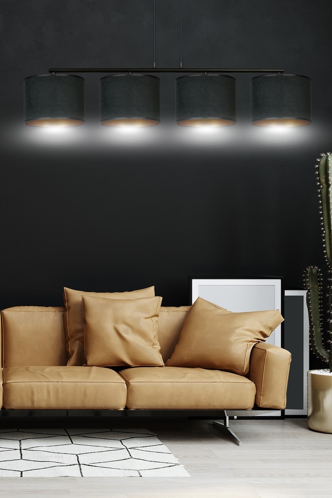 Hilde 4 pendant lamp – black – photo 7