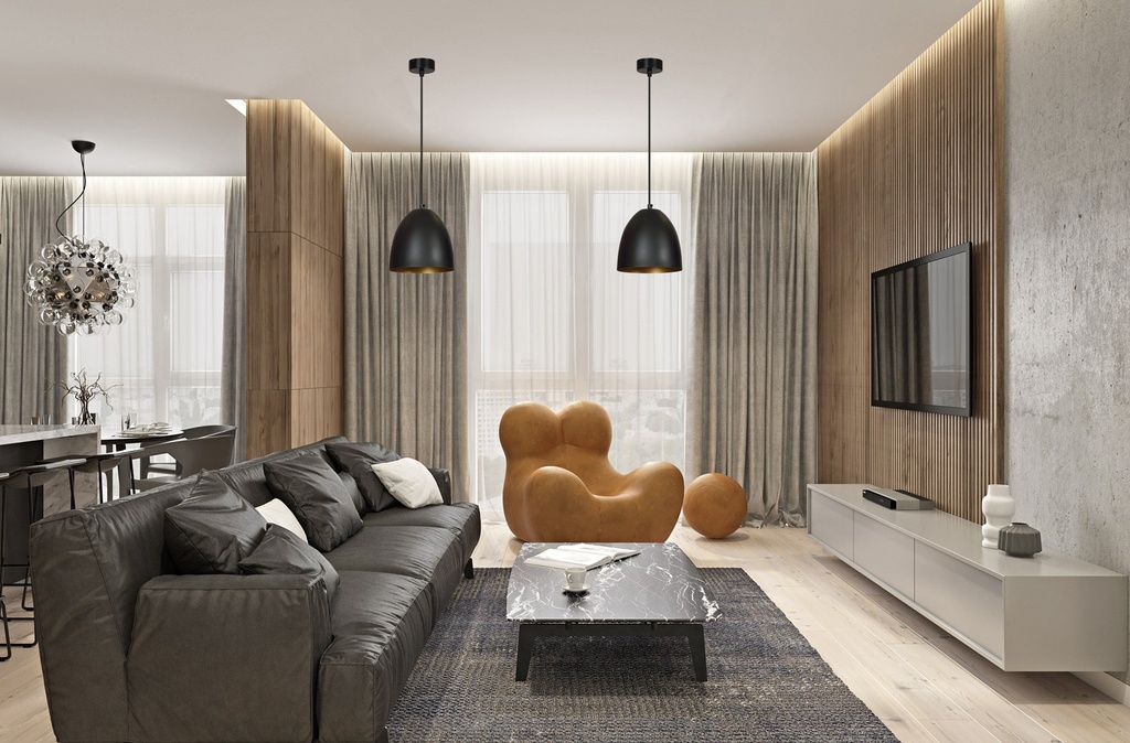 Lenox 1 pendant lamp – black gold – photo 5