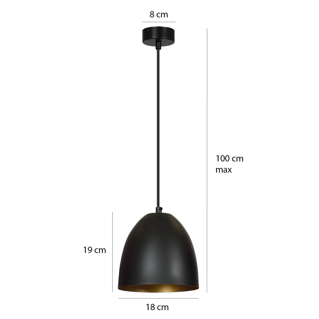 Lenox 1 pendant lamp – black gold – photo 6