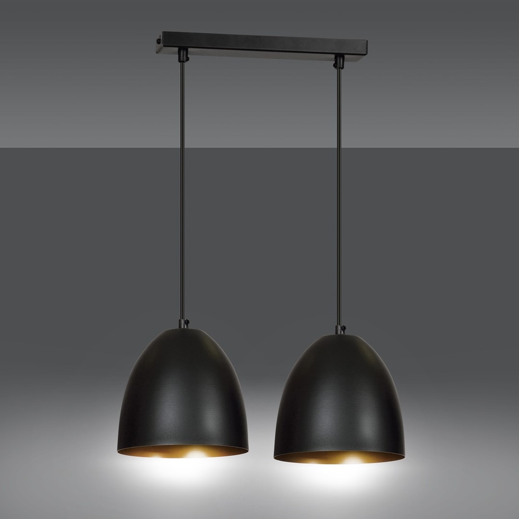 Lampe suspendue Lenox 2 – noir doré – photo 3