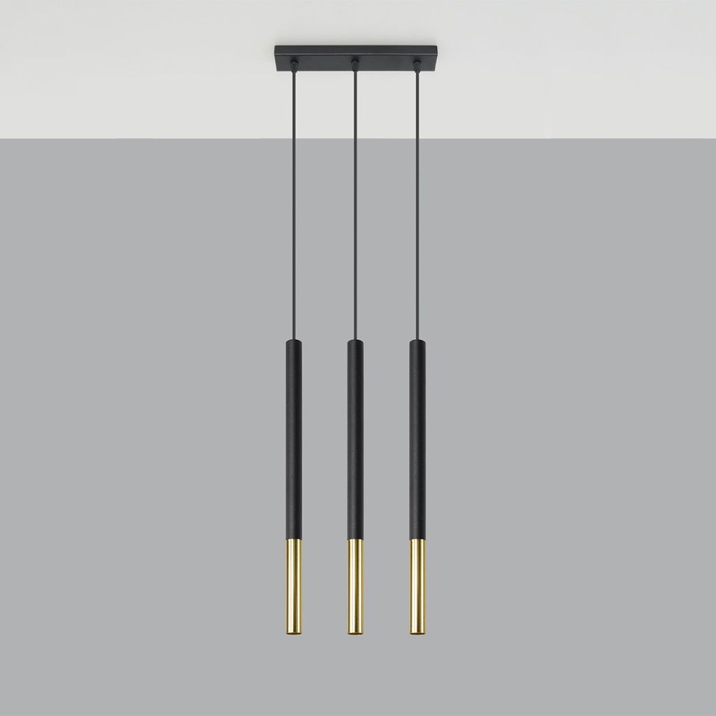 MOZAICA 3L pendant lamp – black/gold – photo 3
