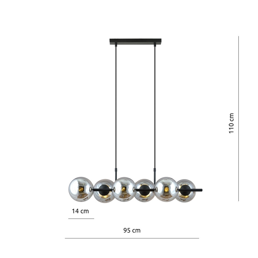 Rory 6 pendant lamp – graphite – photo 5