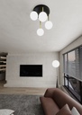 Dolce 4 ceiling lamp – black/opal – photo 4
