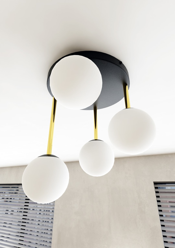 Dolce 4 ceiling lamp – black/opal – photo 7