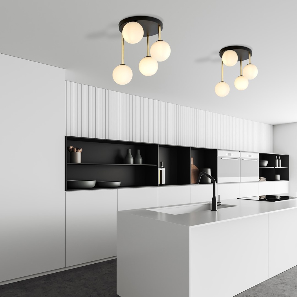 Dolce 4 ceiling lamp – black/opal – photo 10