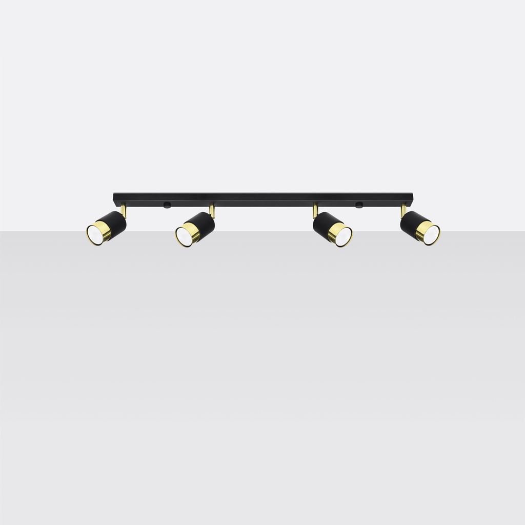 NERO 4 ceiling light – black/gold – photo 3