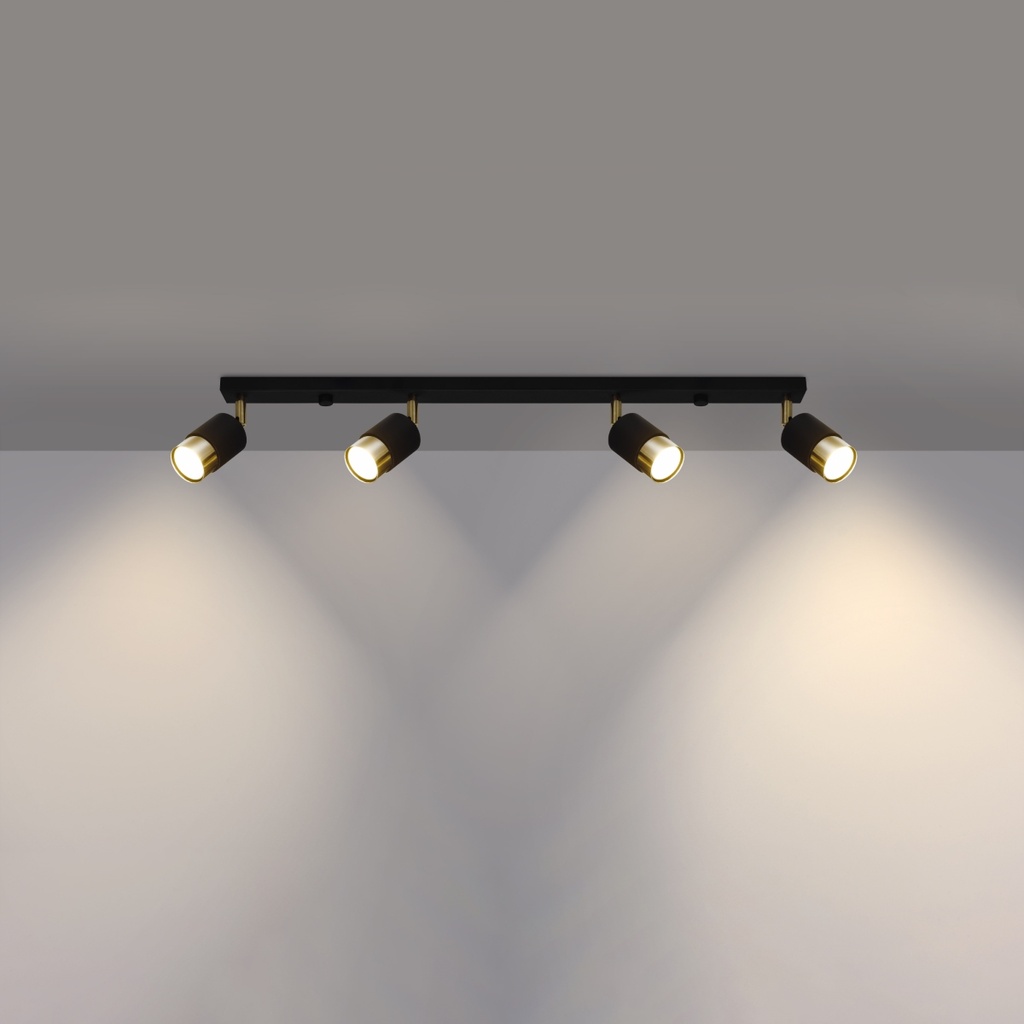 NERO 4 ceiling light – black/gold – photo 4