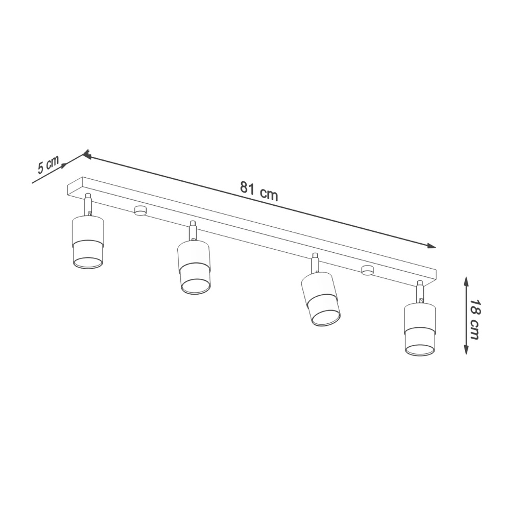 NERO 4 ceiling light – black/gold – photo 5