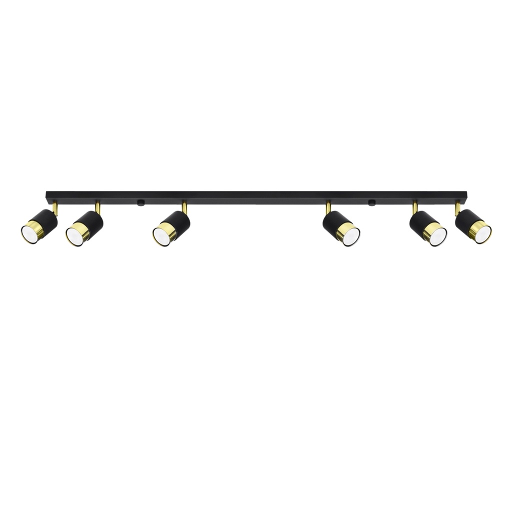 NERO 6 ceiling light – black/gold – photo 2