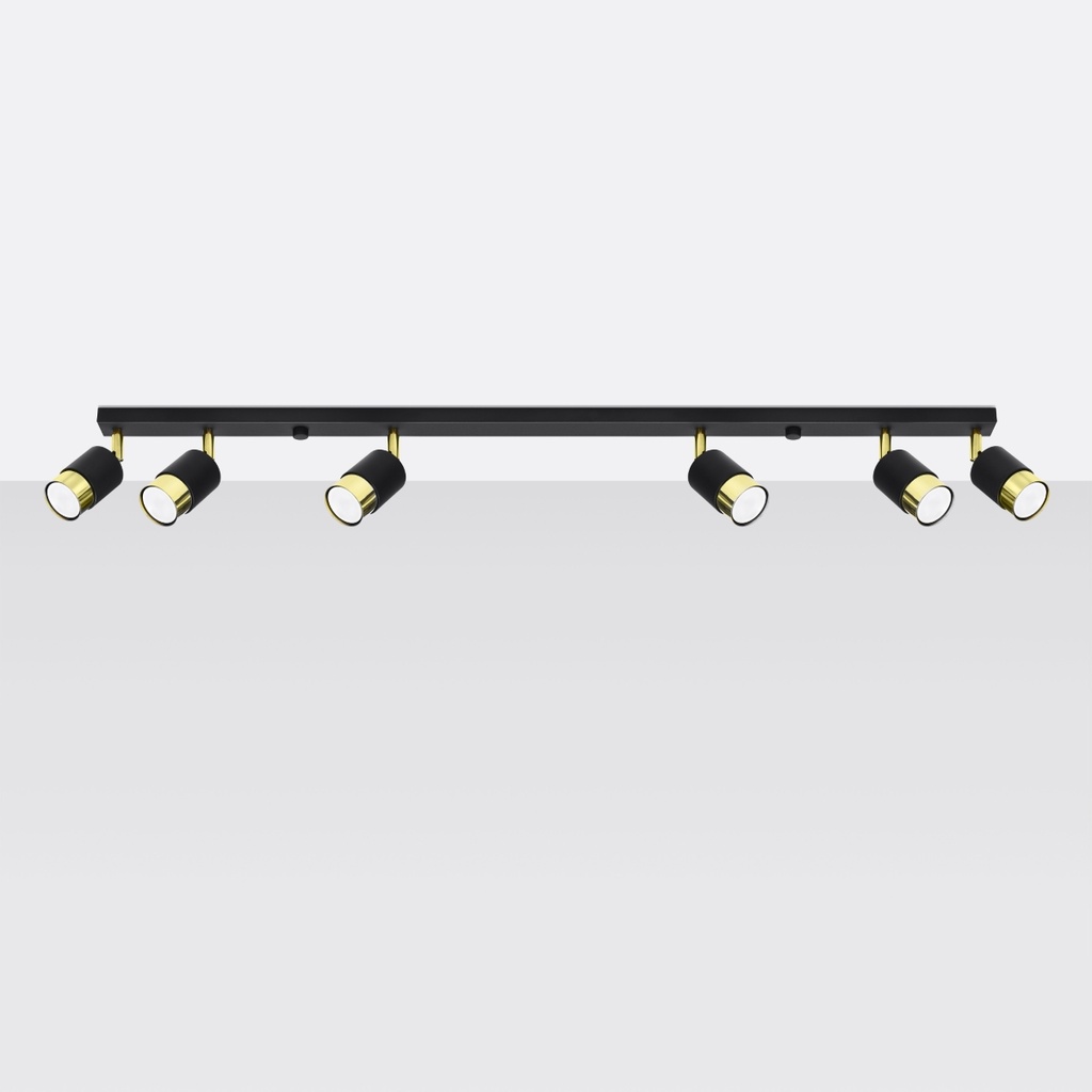 NERO 6 ceiling light – black/gold – photo 3