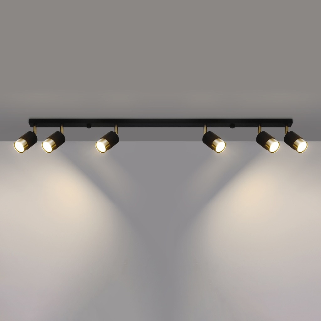 NERO 6 ceiling light – black/gold – photo 4
