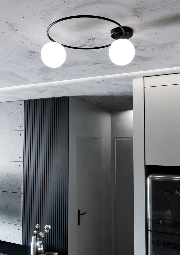 Plafonnier Sopra 2 – noir/opale – photo 5