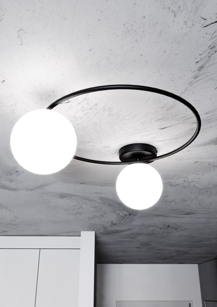 Plafonnier Sopra 2 – noir/opale – photo 7