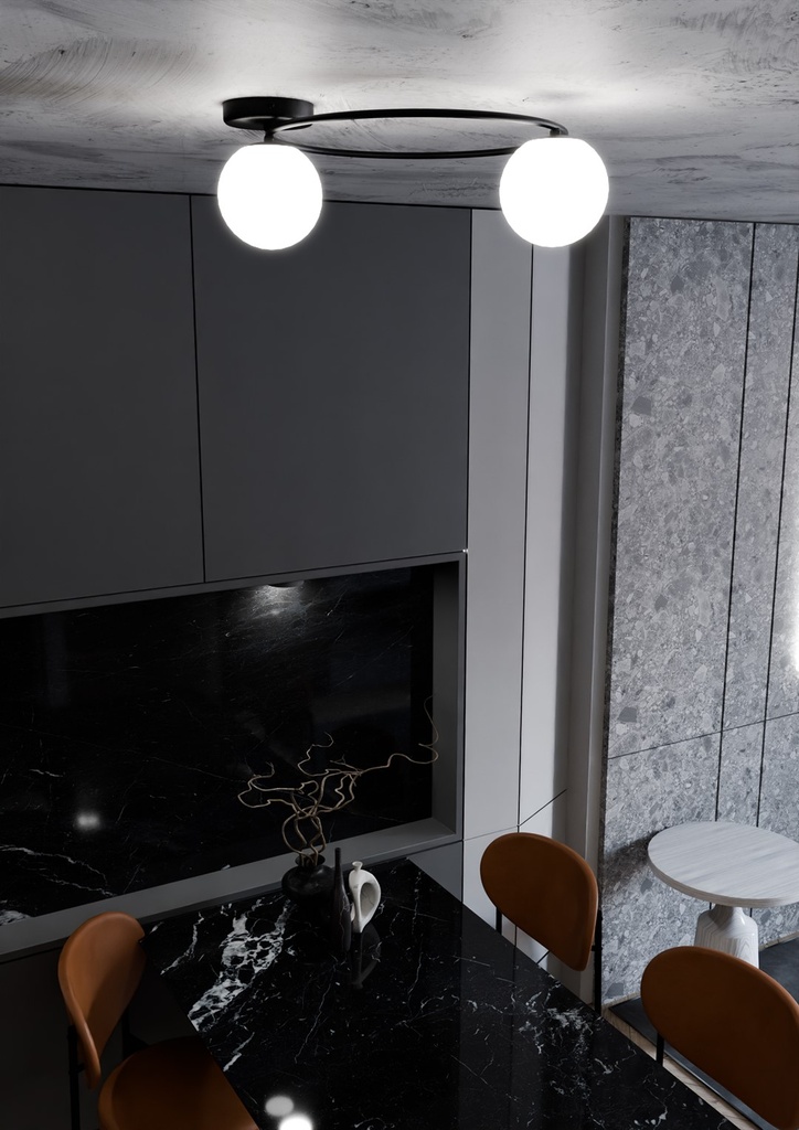 Plafonnier Sopra 2 – noir/opale – photo 8