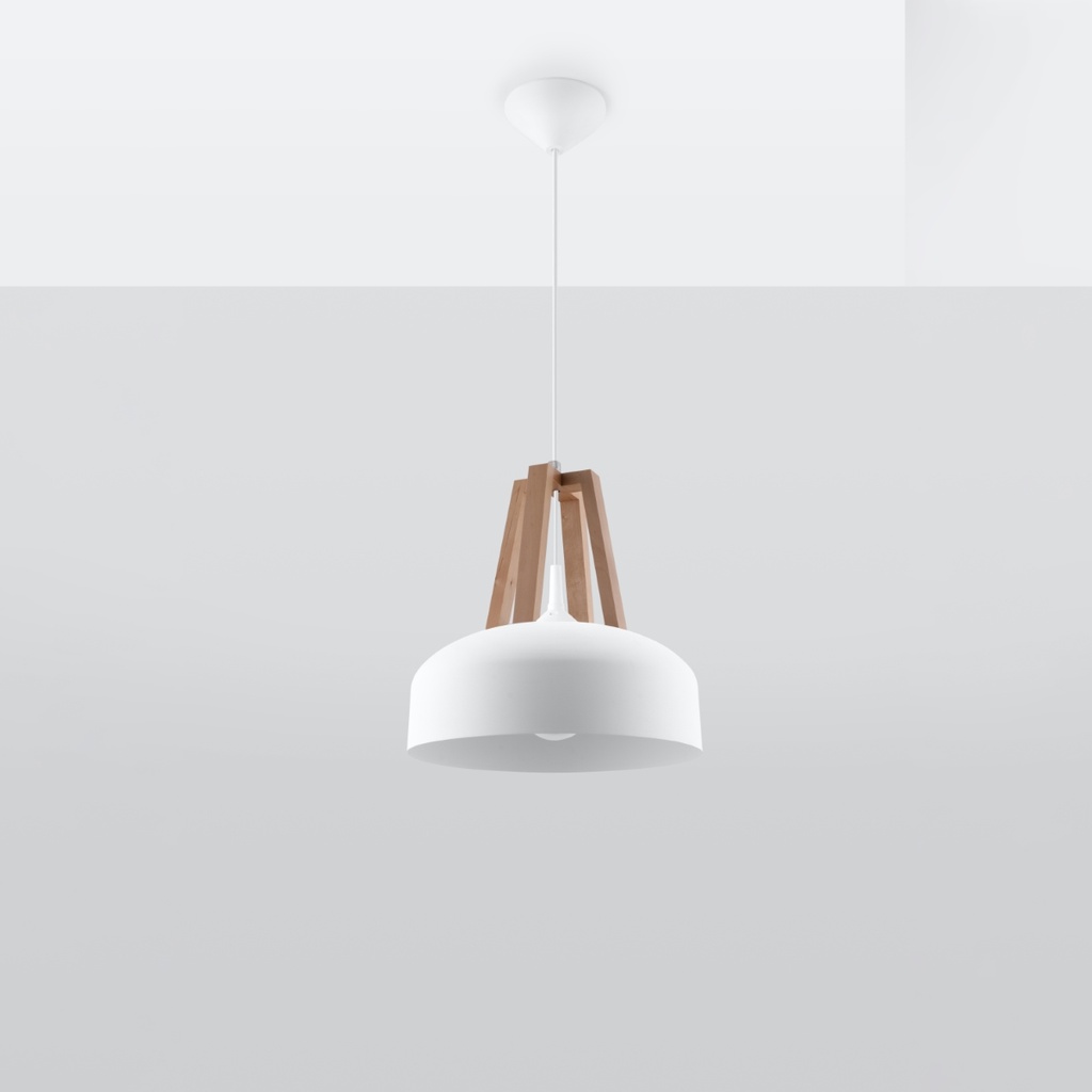 CASCO pendant lamp – white/natural wood – photo 3