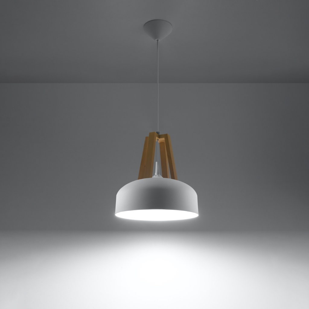 CASCO pendant lamp – white/natural wood – photo 4