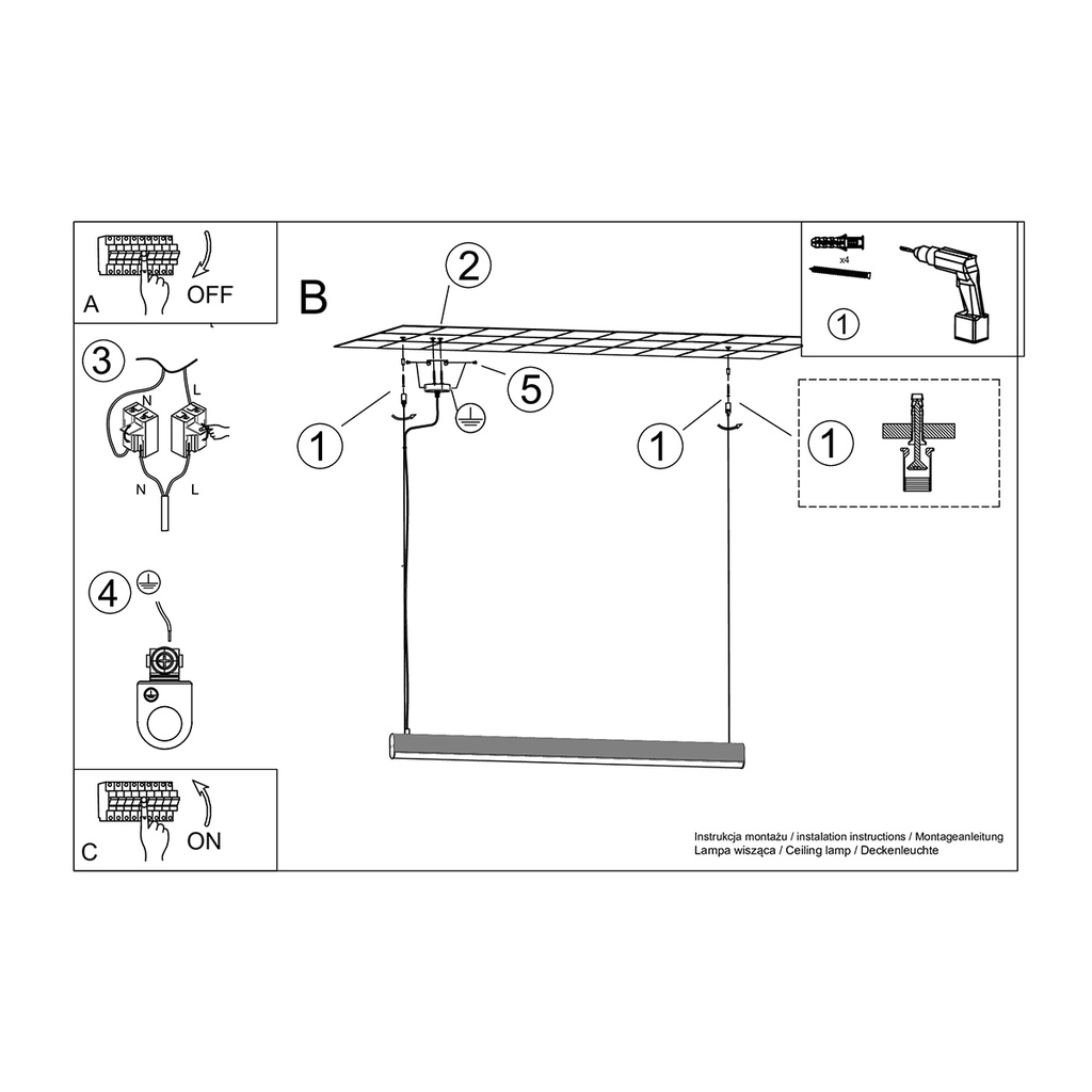 Pendant lamp FARGE LED 4000K – white – photo 11