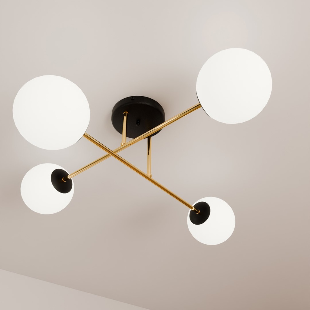 Magnum 4 ceiling lamp – black/opal – photo 6