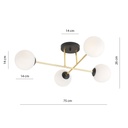 Magnum 4 ceiling lamp – black/opal – photo 7