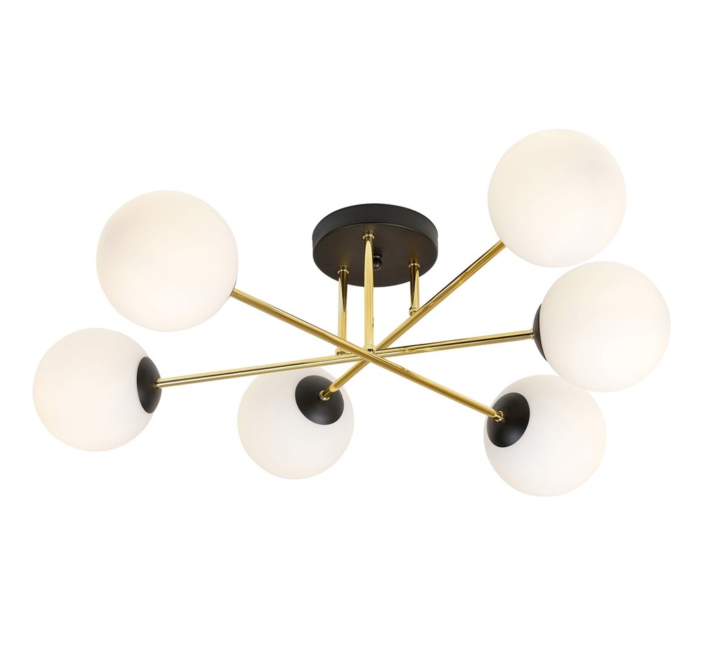 Magnum 6 ceiling lamp – black/opal – photo 3