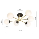 Magnum 6 ceiling lamp – black/opal – photo 7