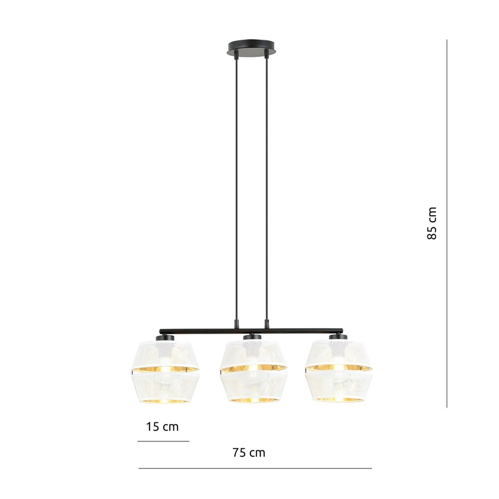 Malia 3 pendant lamp – White – photo 5
