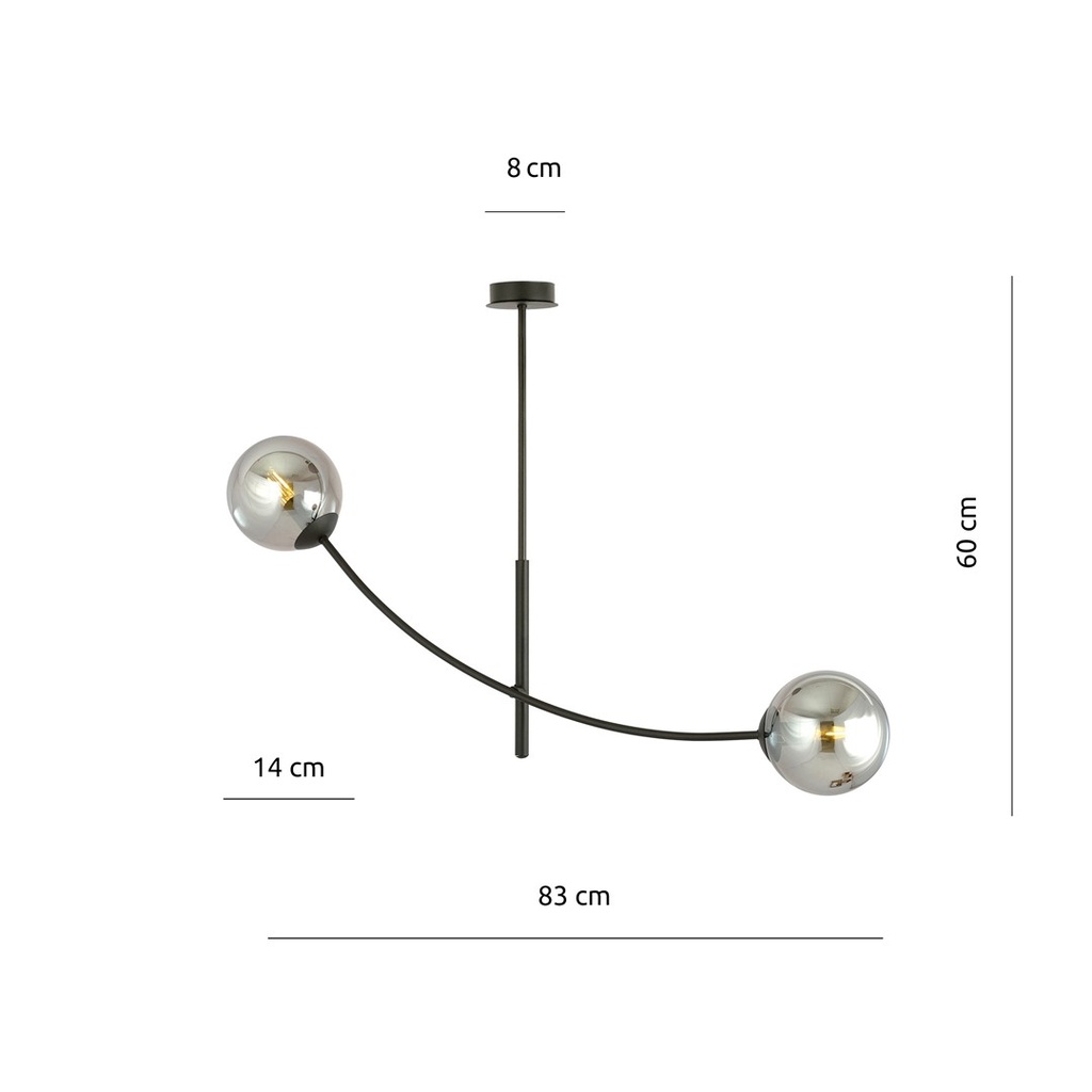 Hunter 2 ceiling lamp – graphite – photo 7