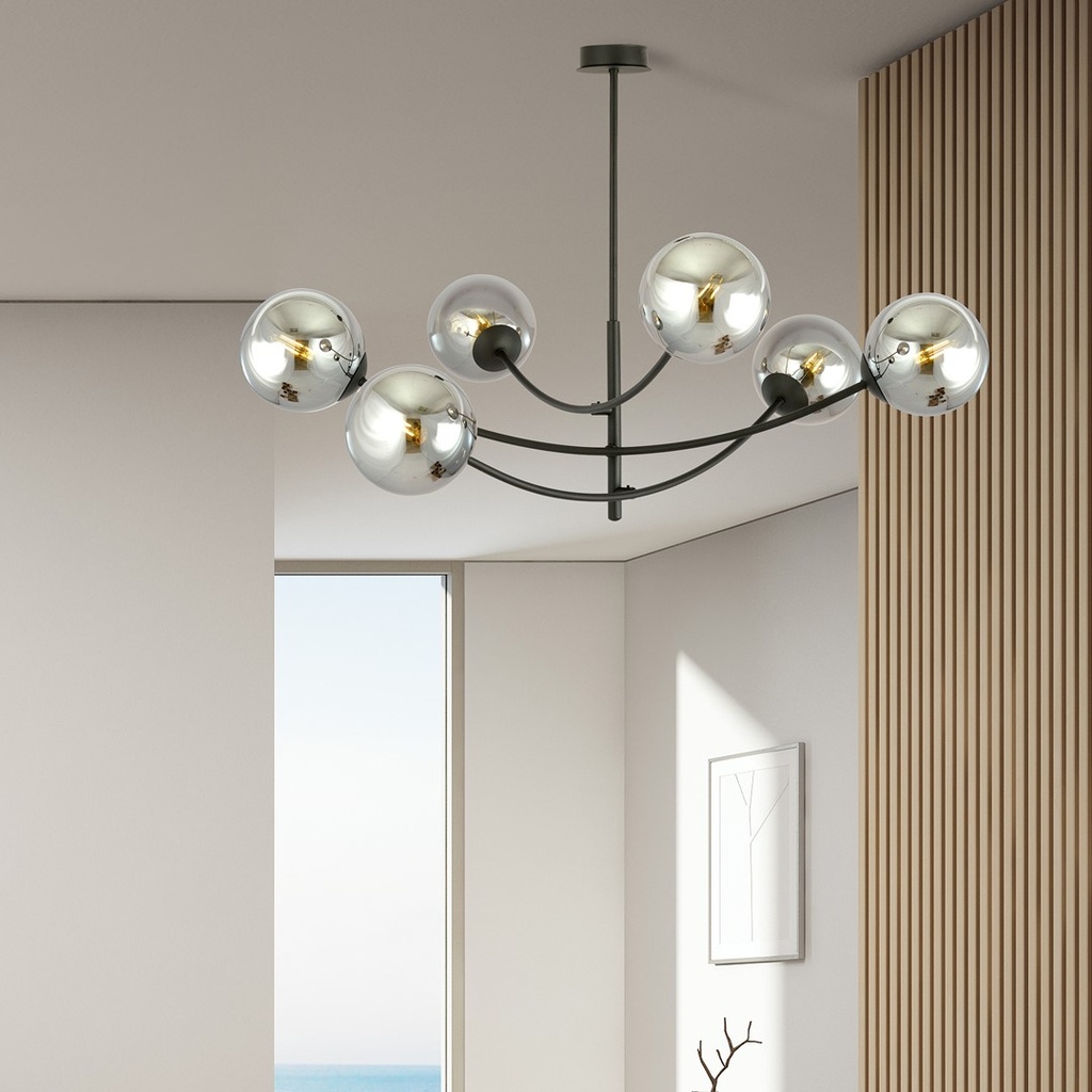 Hunter 6 ceiling lamp – graphite – photo 4