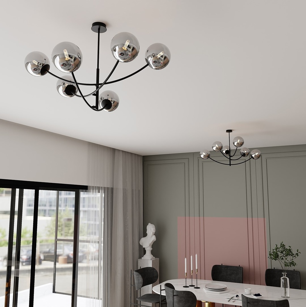 Hunter 6 ceiling lamp – graphite – photo 10