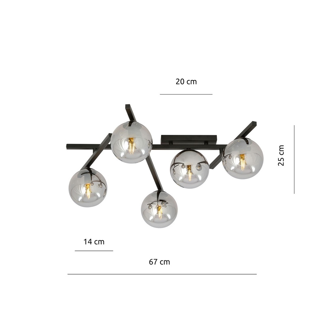 Smart 5 ceiling lamp – graphite – photo 3