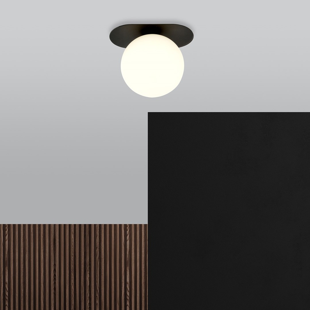 Plaza 1 ceiling lamp – black/opal – photo 4