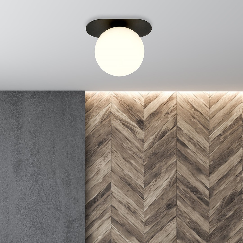 Plaza 1 ceiling lamp – black/opal – photo 5