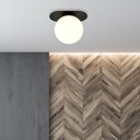 Plaza 1 ceiling lamp – black/opal – photo 5