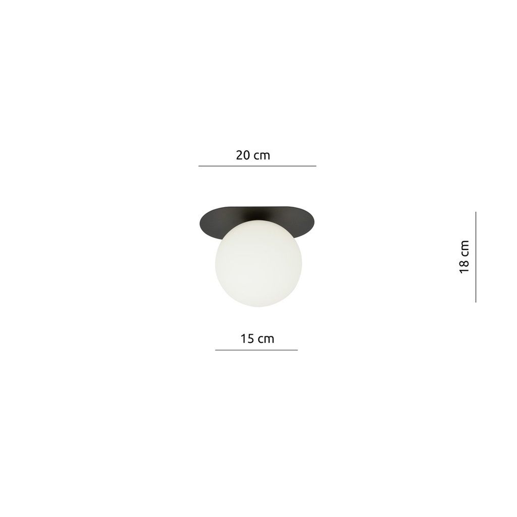 Plaza 1 ceiling lamp – black/opal – photo 7