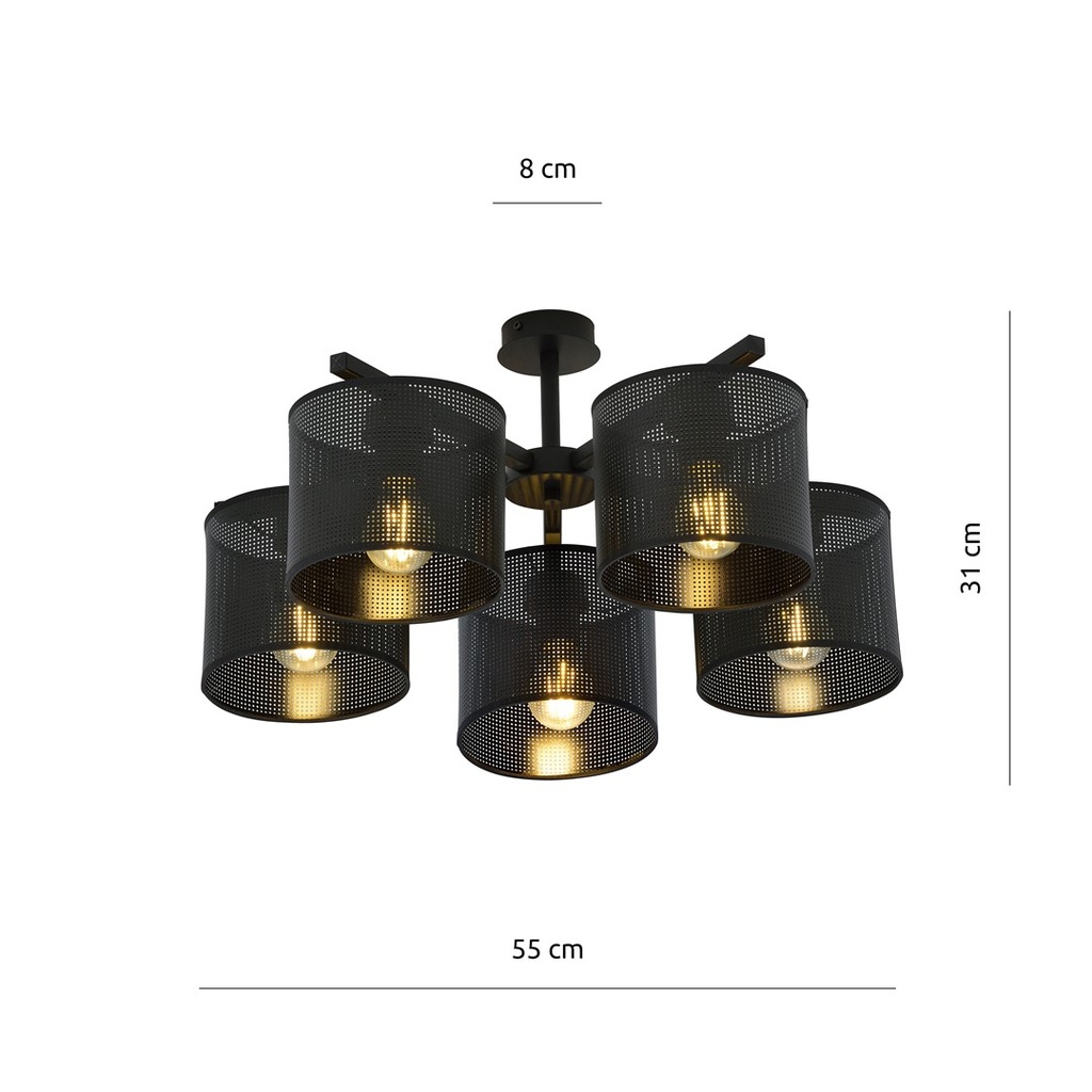 Jordan 5 ceiling lamp – black – photo 7