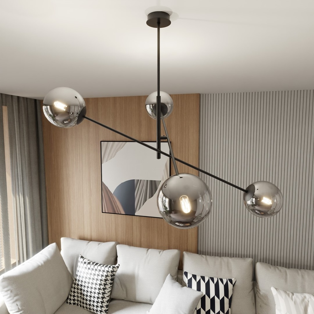Linear 4 pendant lamp – graphite – photo 5