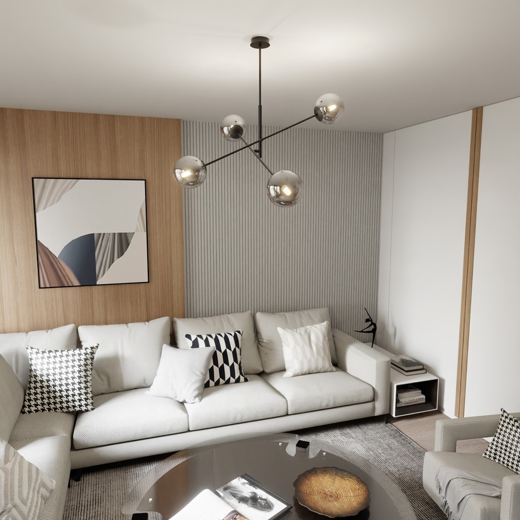 Linear 4 pendant lamp – graphite – photo 8