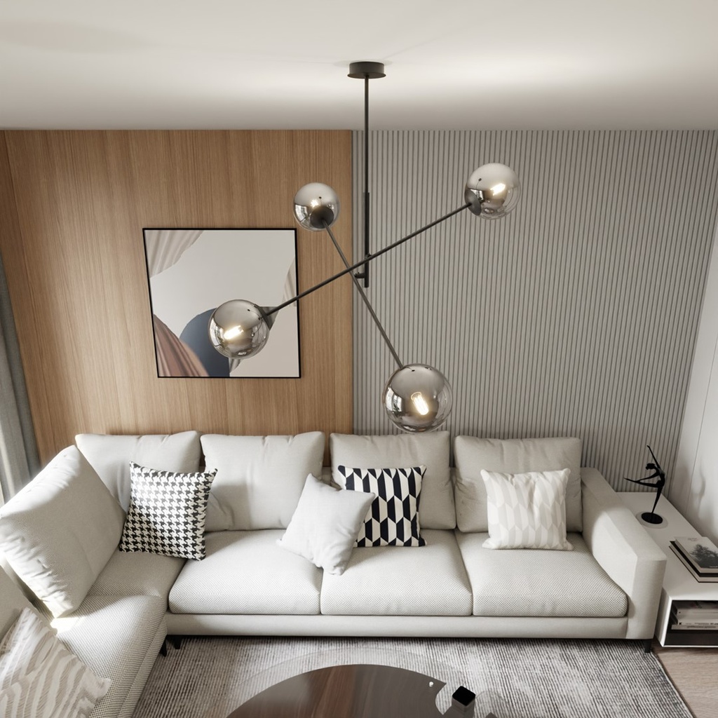 Linear 4 pendant lamp – graphite – photo 9