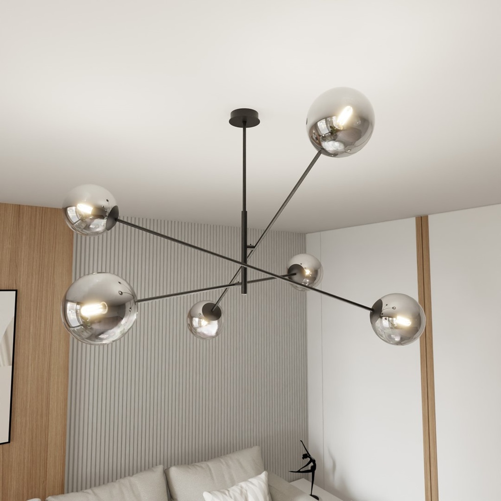 Linear 6 pendant lamp – graphite – photo 3
