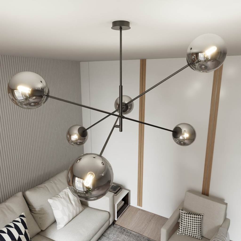 Linear 6 pendant lamp – graphite – photo 5