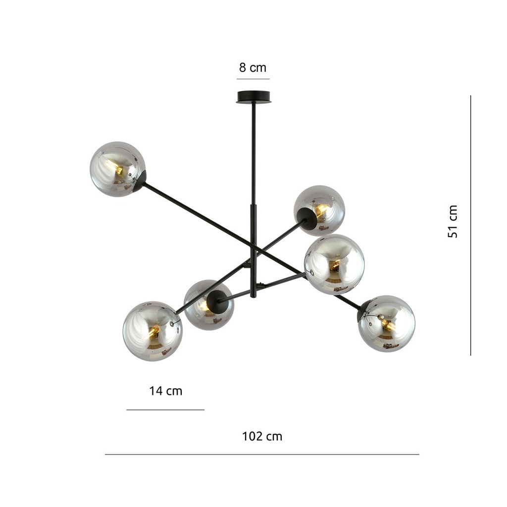 Linear 6 pendant lamp – graphite – photo 9