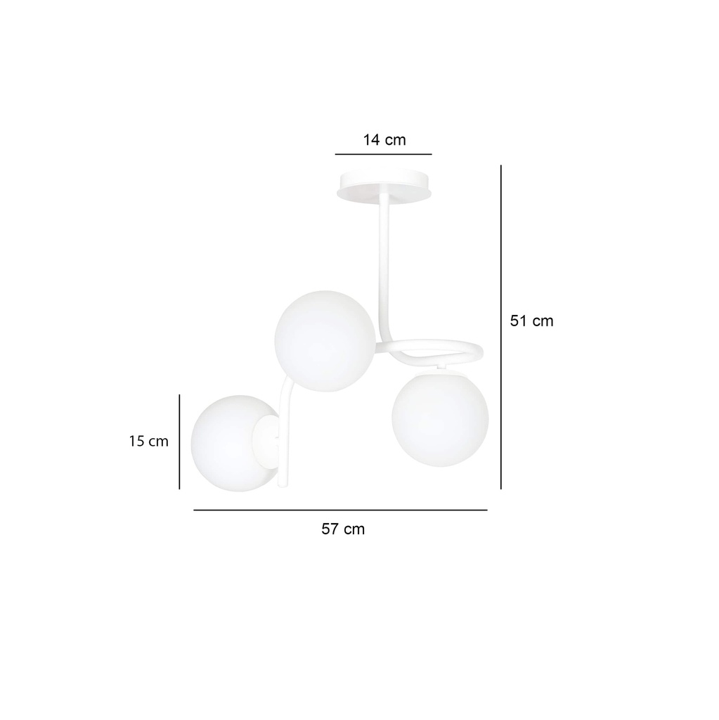 Kalf 3 ceiling lamp – White – photo 9