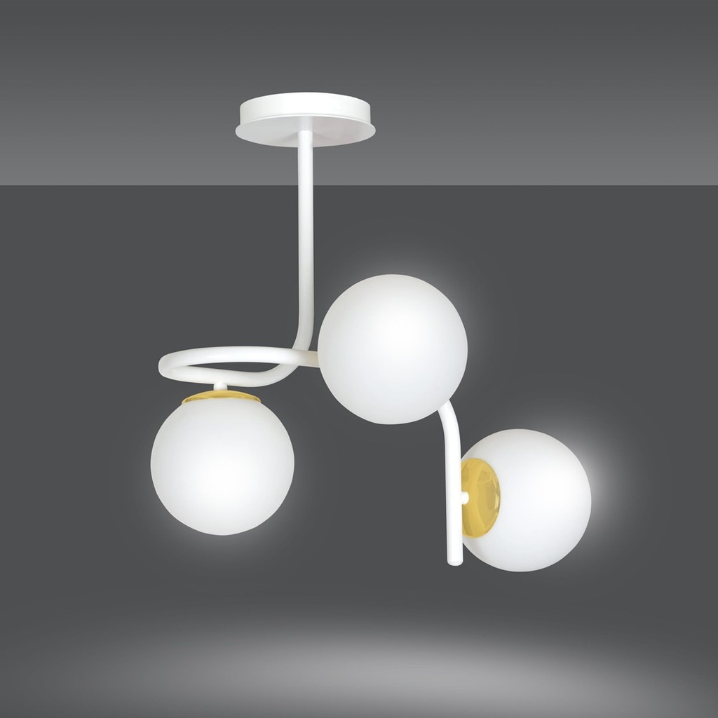 Ragnar 3 Gold ceiling lamp – White – photo 4