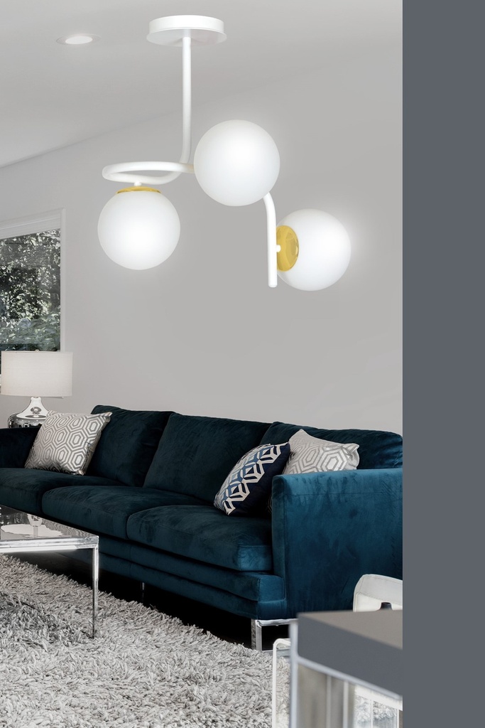 Ragnar 3 Gold ceiling lamp – White – photo 5